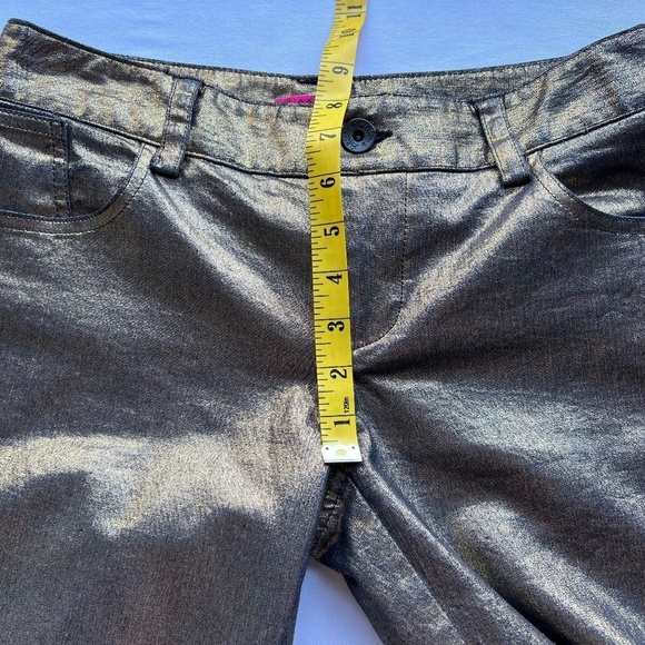 Alice and Olivia dark metallic gold jeans - Picture 6 of 11